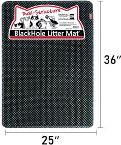 img 3 attached to 🐾 BlackHole Litter Mat: Extra-Large Rectangular 36" X 25" Blackhole Cat Litter Mat