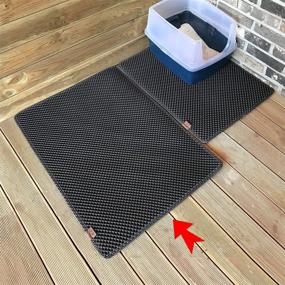 img 1 attached to 🐾 BlackHole Litter Mat: Extra-Large Rectangular 36" X 25" Blackhole Cat Litter Mat