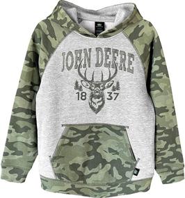 img 2 attached to John Deere Fleece Pullover Hoodie Boys' Clothing and Active