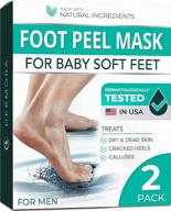 foot peel mask - large size: repair cracked heels, remove dead skin & calluses, get baby soft feet & smooth skin - exfoliating peeling natural treatment (2 pack) logo