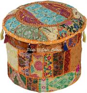 stylo culture patchwork embroidered footstool home decor logo