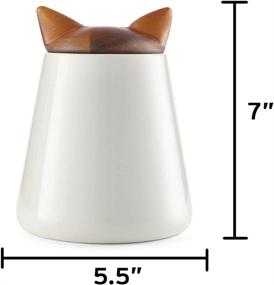 img 1 attached to 🐱 Nambe Kitty Ears Motif Cat Treat Jar - Pet Collection - 5.5&#34; x 7&#34; - Bone China Jar with Acacia Wood Lid