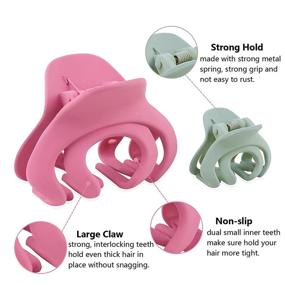 img 3 attached to FITDON Octopus Hair Clips Set – Large Grip & Small Jaw Claw Clips for Thin to Thick Hair