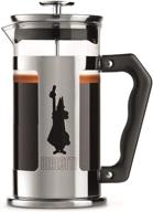 ☕️ bialetti 6860 preziosa stainless steel french press coffee maker, silver - 3-cup perfect brew logo