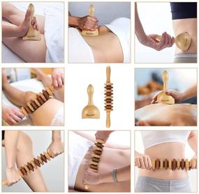 img 2 attached to 2PCS Wooden Massager Roller & Gua Sha Cup Set for Lymphatic Drainage, Anti Cellulite, Body Contouring, Skin Smoothing - Wood Therapy Massage Tools for Muscle Recovery and Relaxation