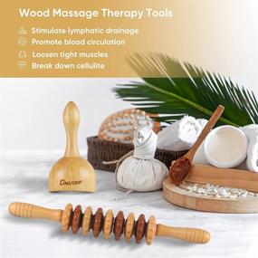 img 3 attached to 2PCS Wooden Massager Roller & Gua Sha Cup Set for Lymphatic Drainage, Anti Cellulite, Body Contouring, Skin Smoothing - Wood Therapy Massage Tools for Muscle Recovery and Relaxation