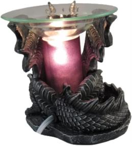 img 1 attached to 🐲 Electric Dragon Gothic Wax Warmer - DWK Black Sitting Dragon Decorative Furnishing, Candle Scent Warmer Shelf - Cute Goth Housewarming Gifts for New Home - 6.5