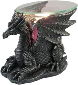 img 2 attached to 🐲 Electric Dragon Gothic Wax Warmer - DWK Black Sitting Dragon Decorative Furnishing, Candle Scent Warmer Shelf - Cute Goth Housewarming Gifts for New Home - 6.5