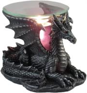 🐲 electric dragon gothic wax warmer - dwk black sitting dragon decorative furnishing, candle scent warmer shelf - cute goth housewarming gifts for new home - 6.5 логотип