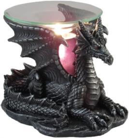 img 4 attached to 🐲 Electric Dragon Gothic Wax Warmer - DWK Black Sitting Dragon Decorative Furnishing, Candle Scent Warmer Shelf - Cute Goth Housewarming Gifts for New Home - 6.5