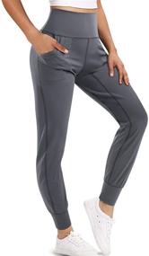 img 4 attached to LEINIDINA Leggings Pockets Control Training Sports & Fitness for Team Sports