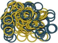 🧶 (bulk pack of 100) soft stitch ring markers, blue & yellow - medium size for needle sizes 9-15, in 2 colors - ideal for knitting, crochet, and more logo
