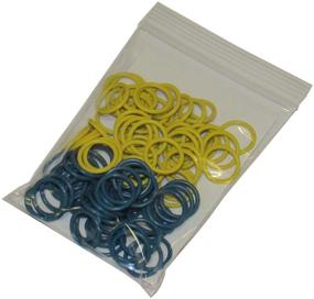 img 2 attached to 🧶 (Bulk Pack of 100) Soft Stitch Ring Markers, Blue & Yellow - Medium Size for Needle Sizes 9-15, in 2 Colors - Ideal for Knitting, Crochet, and More