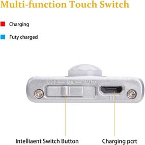 img 3 attached to 🔦 Zoeson LED Under Cabinet Lighting - Wireless Motion Sensor Light with Rechargeable Battery for Closet, Counter, Wardrobe, Stairway - Induction Magnetic Security Nightlight (2pcs/Pack)