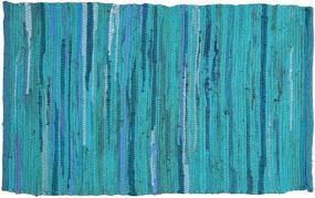 img 4 attached to 🏠 Hand Woven 100% Cotton Rag Rug - Multicolor Chindi - Reversible & Versatile 24x36 Rug for Living Room, Kitchen, Entryway - Teal