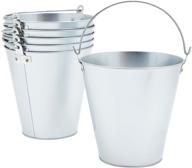 🍻 juvale 6 pack galvanized metal buckets: perfect for beer, ice, wine, champagne, parties, centerpieces - 7 inch, silver logo