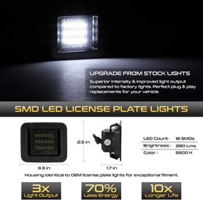 img 3 attached to 🔦 Улучшите свой Ford F-150 с VIPMOTOZ Full LED Lights лампы для номерного знака в дымчатых линзах - 6000K бриллиантовый белый, 2 штуки