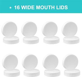 img 3 attached to 🔆 WIDE Mouth Mason Jar Lids [16 Pack] - Food Grade White Plastic Storage Caps for Ball, Kerr and More - Leak-Proof & Anti-Scratch Resistant Surface - Ideal for Mason/Canning Jars