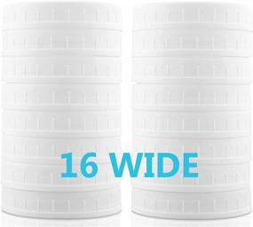 img 4 attached to 🔆 WIDE Mouth Mason Jar Lids [16 Pack] - Food Grade White Plastic Storage Caps for Ball, Kerr and More - Leak-Proof & Anti-Scratch Resistant Surface - Ideal for Mason/Canning Jars