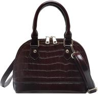 chic & compact shell-shaped patent leather satchel mini tote - zip around top handle handbag! logo