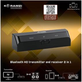 img 4 attached to 🔊 Корамзи BTR26: 2-в-1 Bluetooth HD Трансмиттер и приемник с низкой задержкой A2DP, Оптический/Тослинк вход/выход - звук высокого качества Hi-Fi, AUX вход/выход