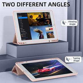 img 1 attached to 📱 Mastten iPad Case 10.2 Inch with Pencil Holder | Rose Pink TPU Smart Stand Cover | Compatible with iPad 9th/8th/7th Gen | Auto Wake/Sleep | 2021/2020/2019 Edition