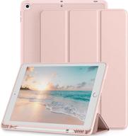 📱 mastten ipad case 10.2 inch with pencil holder | rose pink tpu smart stand cover | compatible with ipad 9th/8th/7th gen | auto wake/sleep | 2021/2020/2019 edition logo