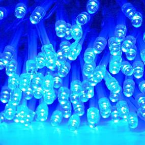 img 1 attached to 🎄 SANJICHA Blue Extra-Long 66FT String Lights Outdoor/Indoor: Super Bright 200 LED Upgraded Fairy Lights for Christmas Tree, Garden, Patio, Bedroom - Waterproof, 8 Modes