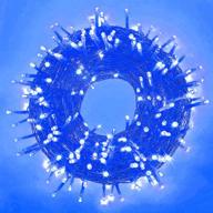 🎄 sanjicha blue extra-long 66ft string lights outdoor/indoor: super bright 200 led upgraded fairy lights for christmas tree, garden, patio, bedroom - waterproof, 8 modes logo
