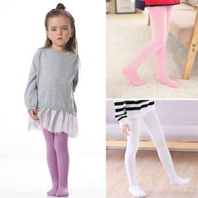img 3 attached to 🧦 TechCity Girls Seamless Leggings Toddler Cotton Cable Knit Tights Pants Stockings for Girls Ages 2-14