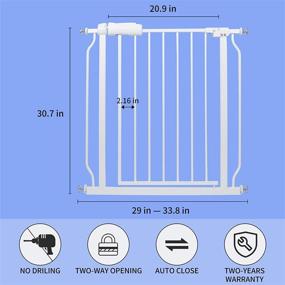 img 3 attached to HOOEN Маленький узкий детский забор: безопасный проходной забор для лестниц, дверных проемов и коридоров - 24-29-дюймовый настенный забор с повышенным давлением для внутренней безопасности.