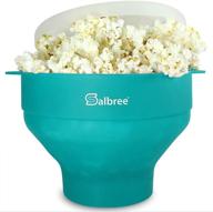 🍿 salbree silicone popcorn popper - collapsible bowl for microwave - wide variety of vibrant colors available (aqua) logo