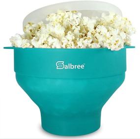 img 4 attached to 🍿 Salbree Silicone Popcorn Popper - Collapsible Bowl for Microwave - Wide Variety of Vibrant Colors Available (Aqua)