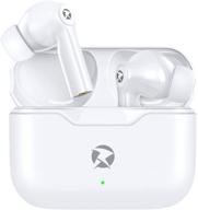 🎧 t34 real bass wireless earbuds with noise cancelling, hd mic and touch controls - bluetooth headphones with charging case, 15 hours playtime - waterproof in-ear earphones for office and workout logo