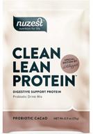 nuzest probiotic cacao clean lean protein - digestive support with pea protein powder, vegan, non-gmo, gut health, 1 serving, 25g logo