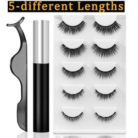 img 3 attached to 🏻 Magnetic Eyelashes Kit: Ditch Glue for Instant Natural Look with 5-Pair Magnetic Lashes and Eyeliner!