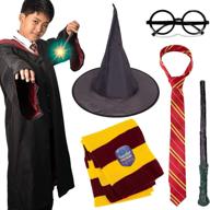 🧙 nolipem wizard costume cosplay accessories set - 5 pcs for harry unique potter party, magical wizard school party favors: halloween, christmas, birthday gifts for boys and girls (robe not included) logo