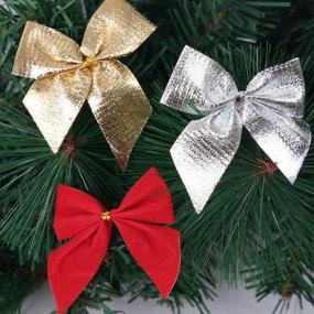 img 2 attached to 🎁 Silver Baokai Christmas Bows – Pack of 60 Festive Bowknots for Wreaths, Xmas Decor, Gift & Party Ornaments – Christmas Tree Ribbon Bows