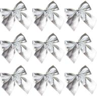 🎁 silver baokai christmas bows – pack of 60 festive bowknots for wreaths, xmas decor, gift & party ornaments – christmas tree ribbon bows logo