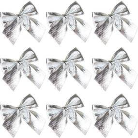 img 4 attached to 🎁 Silver Baokai Christmas Bows – Pack of 60 Festive Bowknots for Wreaths, Xmas Decor, Gift & Party Ornaments – Christmas Tree Ribbon Bows