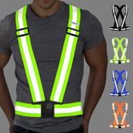 🔦 maximize visibility and safety with mapleseeker reflective gear: extra large reflective vest, running belt, high visibility safety vest & led light логотип