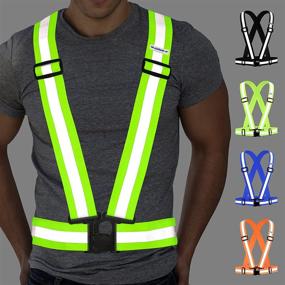 img 4 attached to 🔦 Maximize Visibility and Safety with MapleSeeker Reflective Gear: Extra Large Reflective Vest, Running Belt, High Visibility Safety Vest & LED Light