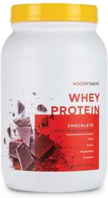 img 4 attached to Pure Whey Protein Powder, Chocolate Flavor - NoorVitamins: Preservative-Free, GMO-Free & Gluten-Free - Enriched with Superfoods & Natural Vitamins - Enhancing Muscle Recovery & Suppressing Hunger - Halal Certified (30 Servings, 2lbs)