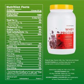 img 3 attached to Pure Whey Protein Powder, Chocolate Flavor - NoorVitamins: Preservative-Free, GMO-Free & Gluten-Free - Enriched with Superfoods & Natural Vitamins - Enhancing Muscle Recovery & Suppressing Hunger - Halal Certified (30 Servings, 2lbs)