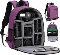 tarion camera bag professional camera backpack case with laptop compartment waterproof rain cover for dslr slr mirrorless camera lens tripod photography backpack for women men photographer purple tb-s logo