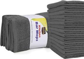 img 4 attached to 🧺 Utopia Towels 12-Pack 16x19 Inches Grey Kitchen Bar Mops - 100% Cotton, Super Absorbent Bar Towels for Home and Kitchen Bars - Multi-Purpose Cleaning Towels