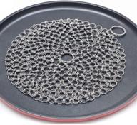 kitchensera 7x7 inch cast iron skillet cleaner - premium 316 grade stainless steel chain mail scrubber for easy cleaning of pans, dutch ovens & grills logo