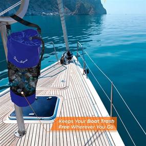 img 1 attached to Deluxe Mesh Trash Bag for Boat - Recyclable & Waterproof Outdoor Garbage 🚤 Bag for Boat, Kayak or Camper – Lightweight &amp; Spacious Bin Bag in Blue