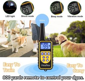 img 3 attached to 🐶 Heaflex 800 Yard Waterproof Dog Training Collar with Remote Electronic Device for Small, Medium, & Large Dogs - 4 Training Modes: Light, Static Shock, Vibration, Beep Collar for Dogs