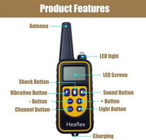 img 1 attached to 🐶 Heaflex 800 Yard Waterproof Dog Training Collar with Remote Electronic Device for Small, Medium, & Large Dogs - 4 Training Modes: Light, Static Shock, Vibration, Beep Collar for Dogs